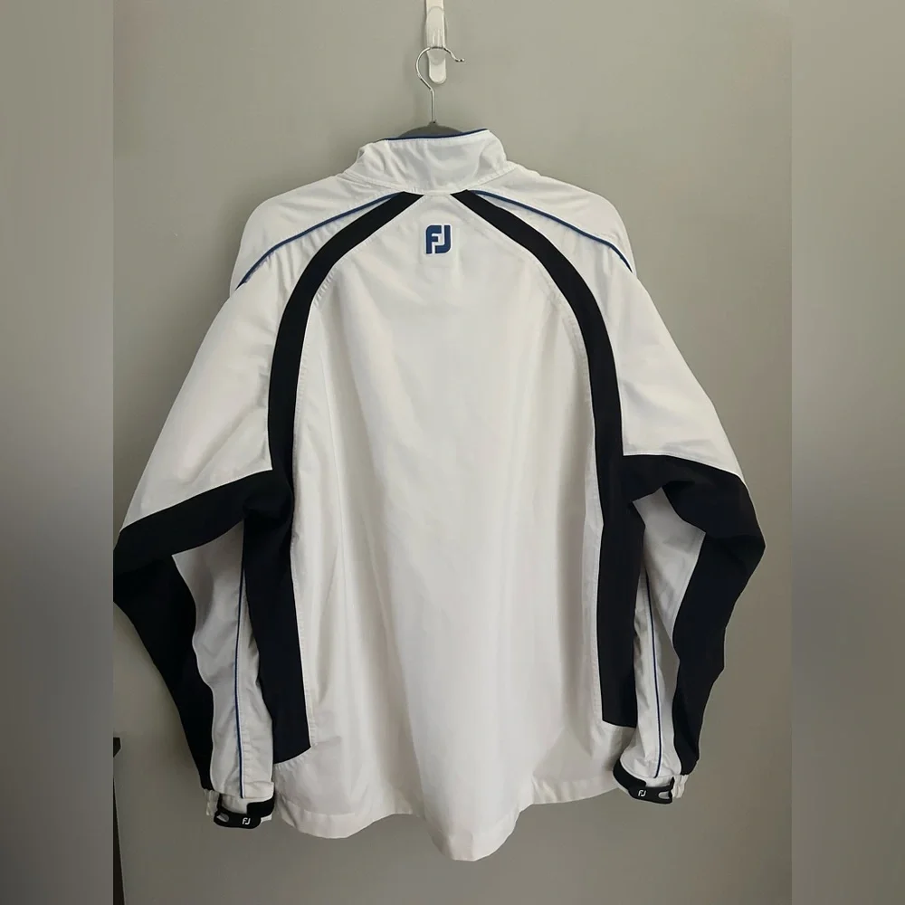 Footjoy Mens DryJoy Tour Collection 1/4 Zip Jacket White Black Blue Golf Apparel